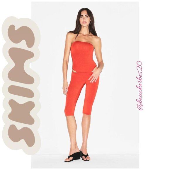 SKIMS Smooth Layers Hight-Waisted Capri/ Smooth Lounge Capri Terra M NWT O-409 - Picture 2 of 5